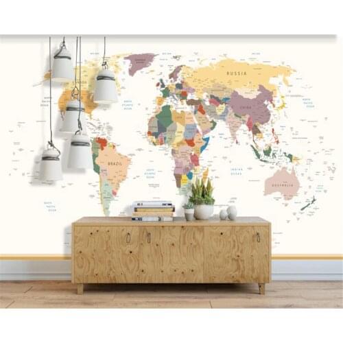 Beibehang Custom Wallpaper Mural Ultra HD world map Living room sofa background wall decorative painting 3d wallpaper behang