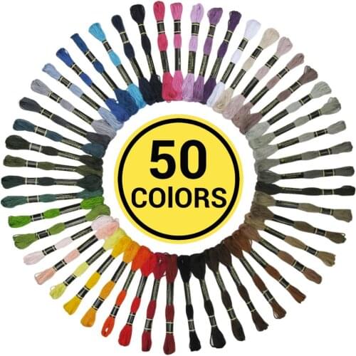 Embroidery Floss Rainbow Color 50 Skeins Per Pack Cross Stitch Threads Embroidery Thread Friendship Bracelets Floss Crafts Floss