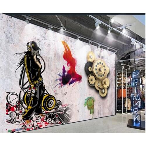 Custom photo mural 3d wallpaper Retro nostalgic city graffiti bearing bar nightclub home decor room wallpapers for walls 3 d