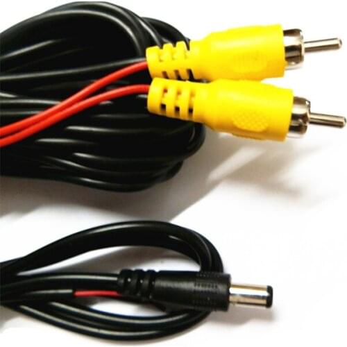 Wired HD CCD camera RCA Cable for car parking rear front side view camera RCA port for DVD monitor 6M wire cable