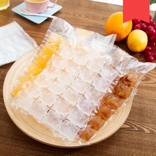 10PCs Transparent Disposable Ice Frozen Lattic Bags Self-Sealing Plastic Ice Cubes Tools Ice Mold Drinking Tools Useful 55gD
