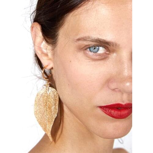 2019 Trendy Gold Leaves Drop Dangle Earring for Women Vintage Metal Alloy Statement Charm Earrings Girls Party Jewelry Gifts