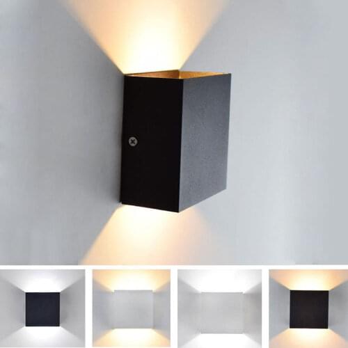 Modern 6W 12W lampada LED Aluminium wall light rail Adjustable Square LED wall lamp bedside room bedroom wall decor lamps