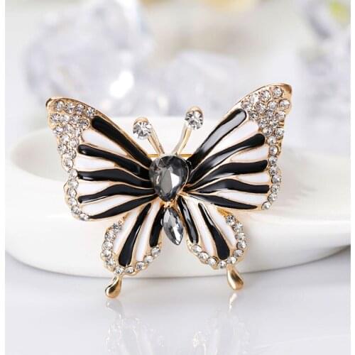 Black Butterfly Rhinestones Women Brooches Drop Oil Women Girls Brooch Pins Fashion Jewelry for Women Girls