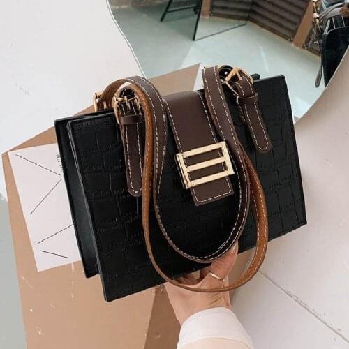 High Quality Crocodile Pattern Shoulder Bag Women Fashion Simple and All-match Handbag Girl Retro Flap Bag Lady Casual Waist Bag