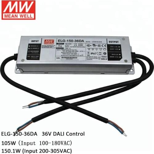 MEAN WELL ELG-150-36DA 150W 36V Dali LED Driver 110V/220V AC to 36V DC 4.17A 150W DALI control IP67 waterproof LED Power Supply