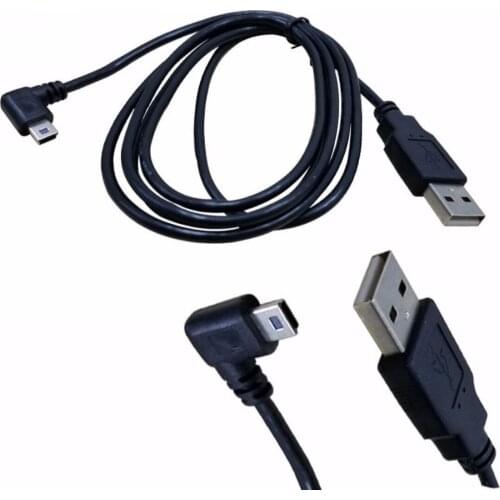 Universal USB 2.0 A Male Plug to Mini 5 Pin Left Angled Plug Data Cable Cord 1.5m/5F 3m/10F Male Data Digital Cable Accessories