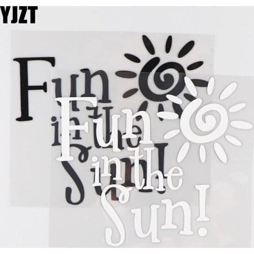 YJZT 15.8×13.7CM Fun In The Sun Vinyl Decal Car Sticker Lovely Creative Art Fashion Black/Silver 4C-0338