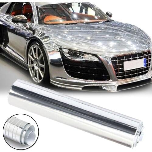 1 Roll Car Chrome Mirror Vinyl Wrap Car Sticker Decal UV Protected Self-stick 20*152cm Exterior Accessories