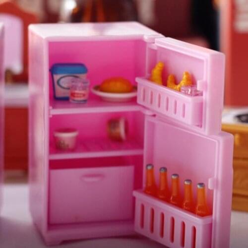 1 Pc plastic 1/12 Scale Dollhouse Miniature Kitchen Refrigerator for Dolls Living Room