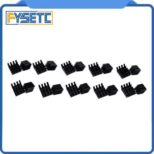 10 Sets Raspberry Pi Heatsinks Cooler Aluminum Black With Adhesive Heat Sink Set Kit For Cooling Raspberry Pi 3 / 2 Model B