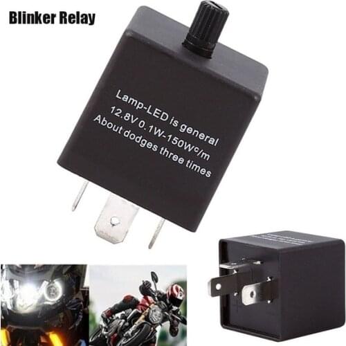 12V 3-PIN Adjustable LED Flasher Relay Turn Signal Light Blinker For Automotive Motorcycle Universal accessories