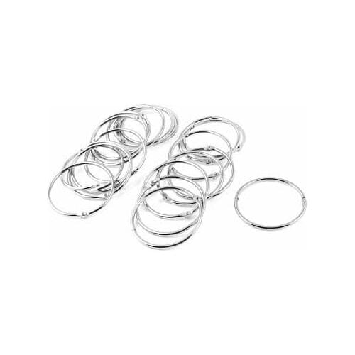 20pcs Scrapbooking Metal 2.2" Outside Dia Loose Leaf Binder Ring Keyring