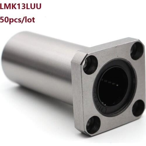 50pcs/lot LMK13LUU Long Type Rectangular Flange Linear Bearing CNC Linear Bush for 3D printer parts
