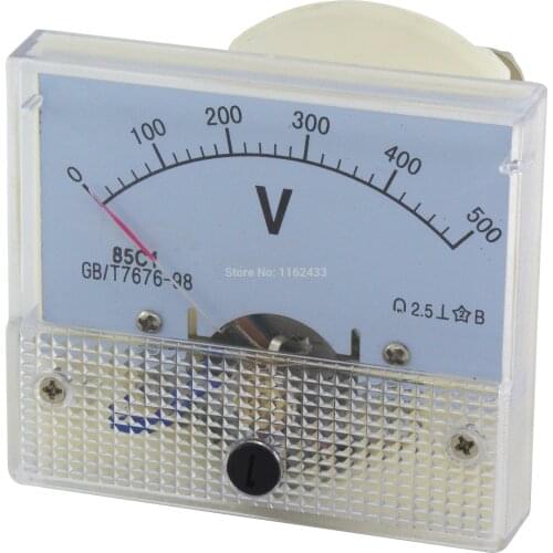 85C1-V DC pointer voltmeter voltage meter 5V 300V 450V 500V 600V 750V 1000V 85C1 series analog volt meter 64*56 mm size