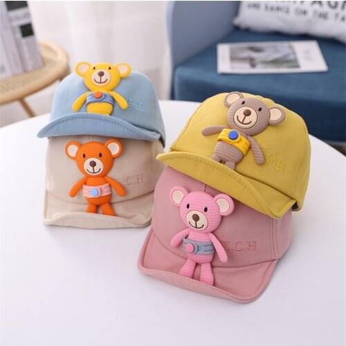 New Spring Summer Baby Hat Cartoon Cute Monkey Kids Children Baseball Cap Baby Boy Girl Hats Peaked Cap 3-15 Months 1 Years