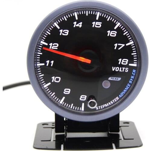 DRAGON GAUGE 60MM Volts Gauge 8-18V Black Color Dual Led Color Display
