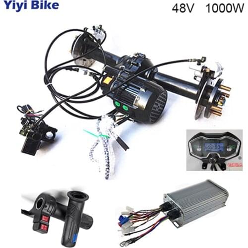 80cm 48V 60V Electric Rear Axle Motor 500W- 1200W DC Differential Motor 24Mosfet Controller Twist Throttle for Buggy ATV Kart