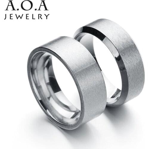 Hot Sale Simple Couples Rings Set Stainless Steel Love Promise Rings For Lovers Proposal Gift Rings