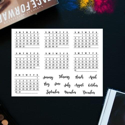 Week And Month Style Calendar DIY Silicone Clear Stamp Cling Seal Scrapbook Embossing Album Decor