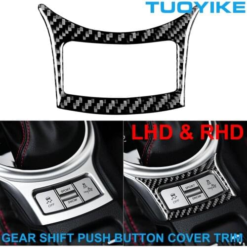 LHD RHD Carbon Fiber Console Central Gear Shift Push Button Key Switch Frame Cover Panel Trim For Toyota GT86 Subaru BRZ 2017-19