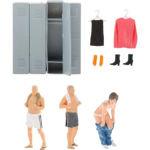 Miniature Figures Model, 1:64 People Figures Car Models Garage Diorama for Miniature Scenes Train Railway Sand Table