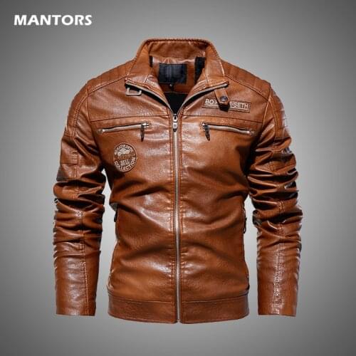 Winter Fleece Leather Jacket Men Motorcycle Zipper PU Jacket Mens Coat 2021 Fashion Brand Mens Casual Windbreaker Outerwear 4XL