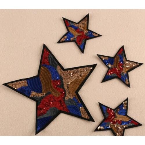 DIY Clothing patch,Pentagram bead embroidery patch,Computer embroidery gum decals,Clothing accessories