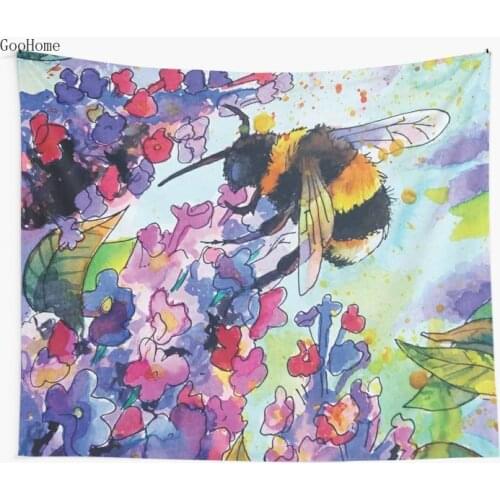 Drink up little bee Wall Tapestry Beach Towel Polyester Blanket Yoga Shawl Mat