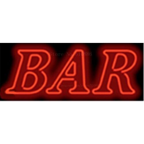 Bar NEON SIGN REAL GLASS BEER BAR PUB LIGHT SIGNS store display Bulbs bar Advertising drink food recreation Lights 17*14"