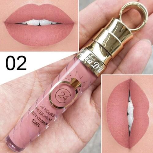 New 20 Colors Lipstick Waterproof Long Lasting Matte+Shimmer Mental Beauty Lip Gloss Nude Glitter Lip Gloss Beauty Red Lip Tint