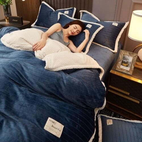 Edging Duvet Cover Home Textiles Flannel Quilt Cover 1pcs A blanket Warm Coral FleeceThick Quilt cover Throw Mechanical Wash