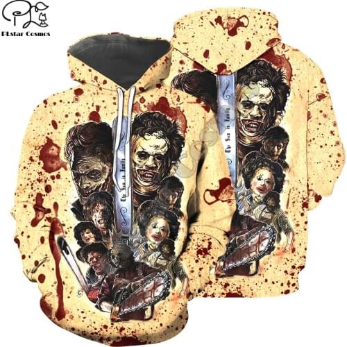 PLstar Cosmos Halloween Horror Art Movie Michael Myers Funny Man/Women Long Sleeve Streetwear 3DPrint Zip/Hoodies/Sweatshirts B3