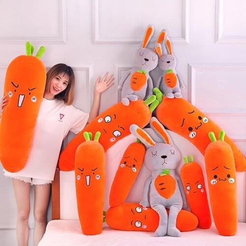 130cm Cute Soft Rabbit Pillow Plush Toys Carrot Stuffed Pause Office Nap Pillow Bed Sleep Pillow Home Decor Gift Doll Kids Girl