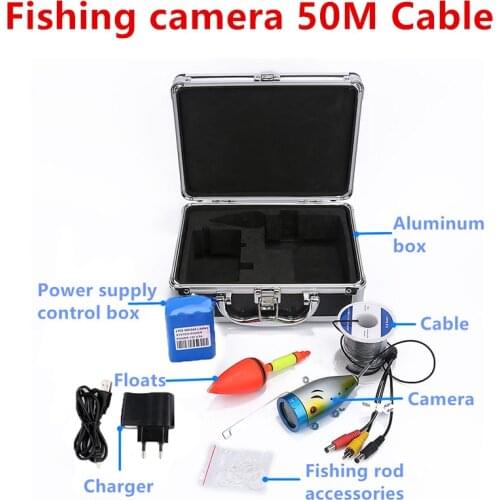 Original 50M Underwater Fish Finder Fishing Camera 7 inch Screen 12pcs IR Light 1000TVL Underwater Camera For Ice Fishing