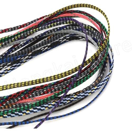 Multicolor Ø4 8 12mm PP Cotton + PET Nylon Braided Sleeve Tube For Automotive Wiring And Cables -60℃~125