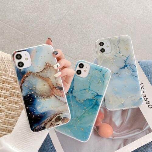 Retro mystery Gold leaf marble art Japanese Phone Case For iPhone 12 11 Pro Max Xr Xs Max 7 8 Plus X 7Plus case Cute Soft Cover