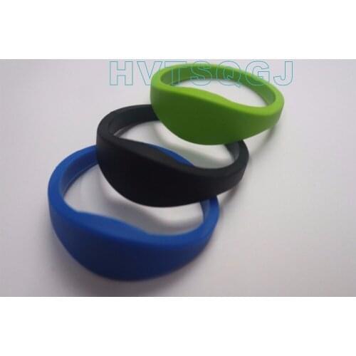 RFID IC 13.56MHz silicone wristband bracelet tags for access control card 100pcs/lot Free shipping