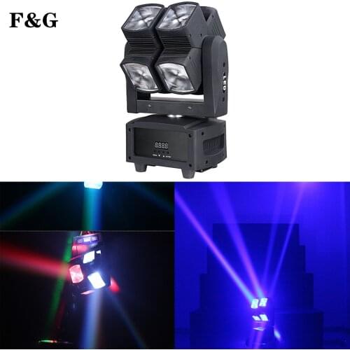 F&G Stage Light DMX LED 8x10W RGBW 4 in 1 Moving Head Light Hot Wheel Infinite Rotation LED Beam Stage KTV DJ Party Wedding