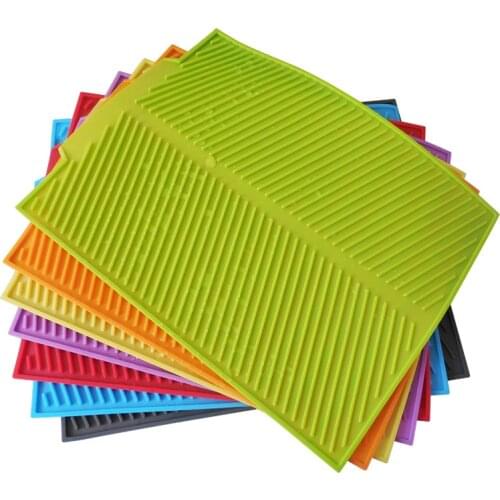 Silicone Drain Pad Drying Mat Pots Dish Drain Mat For Kitchen Tableware Non-slip Drain Mats Anti-scald Coaster Kitchen Utensils