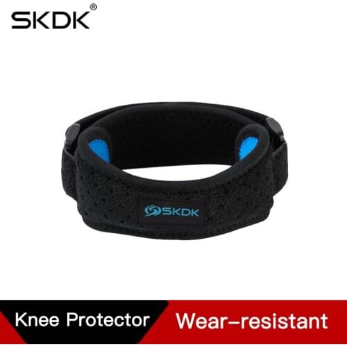 SKDK 1pc Hiking Running Sports Cycling Knee Support Patella Kneecap Band Adjustable Silica Gel Knee Brace Breathable Knee Pads