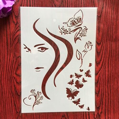 A4 29 * 21cm Rose DIY Stencils Wall Painting Scrapbook Coloring Embossing Album Decorative Paper Card Template,fabric, wall