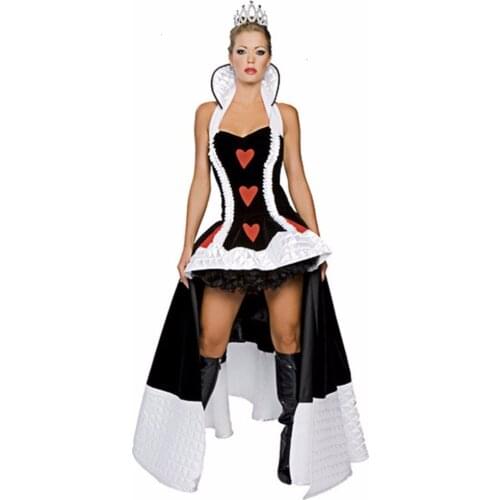 Adult Iracebeth The Red Queen Cosplay Costume Alice in Wonderland Sexy Red Queen of Hearts Halloween Party Gothic Fancy Dress