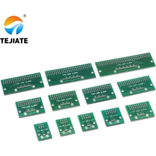 1pcs Double Side 0.5mm 1mm FFC FPC 6 8 10 12 20 30 40 50 60 Pin to 2.54mm FPC/FFC SMT Adapter Socket Plate PCB Board connector