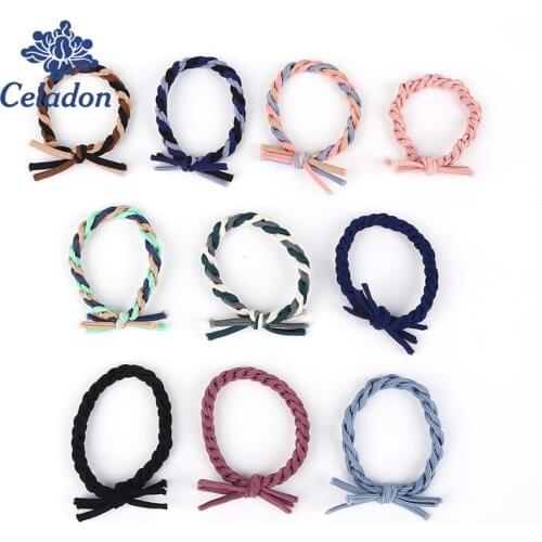 High Quality Fashion Solid Twist Braid Women Hair Rope Ponytail Holder Girls Simple Elastic Hair Bands Hair Accessories 10pcs