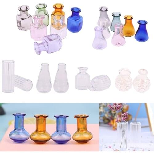2 pcs 1:12 Doll House Flowerpot glass Vase Basin DIY Furniture Toys Dollhouse Miniature Accessories