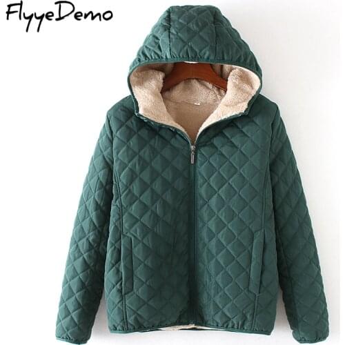 2020 Women Parkas Basic Jackets Female Winter Warm Velvet Lamb hooded Coats Cotton Winter Jacket Womens Outwear Coat