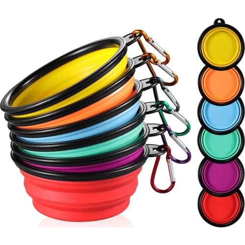 350ML Foldable Silicone Dog Bowl Outdoor Travel Portable Puppy Food Container Feeder Water Feeder Bowl Dog Supplies