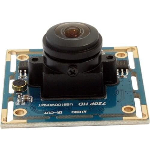 720P hd mini UVC usb webcam wide angle Cam Board M12 fisheye lens cctv cmos camera module for industrial machine vision