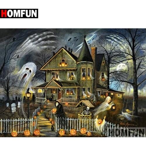 HOMFUN Full Square/Round Drill 5D DIY Diamond Painting "House scenery" Embroidery Cross Stitch 5D Home Decor A16357